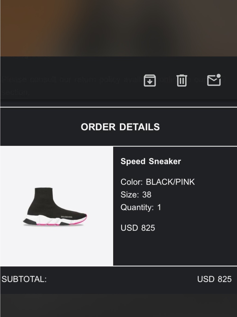 Balenciaga Black Sock-Style Sneakers with White Sole and Pink Accents - Picture 7 of 7